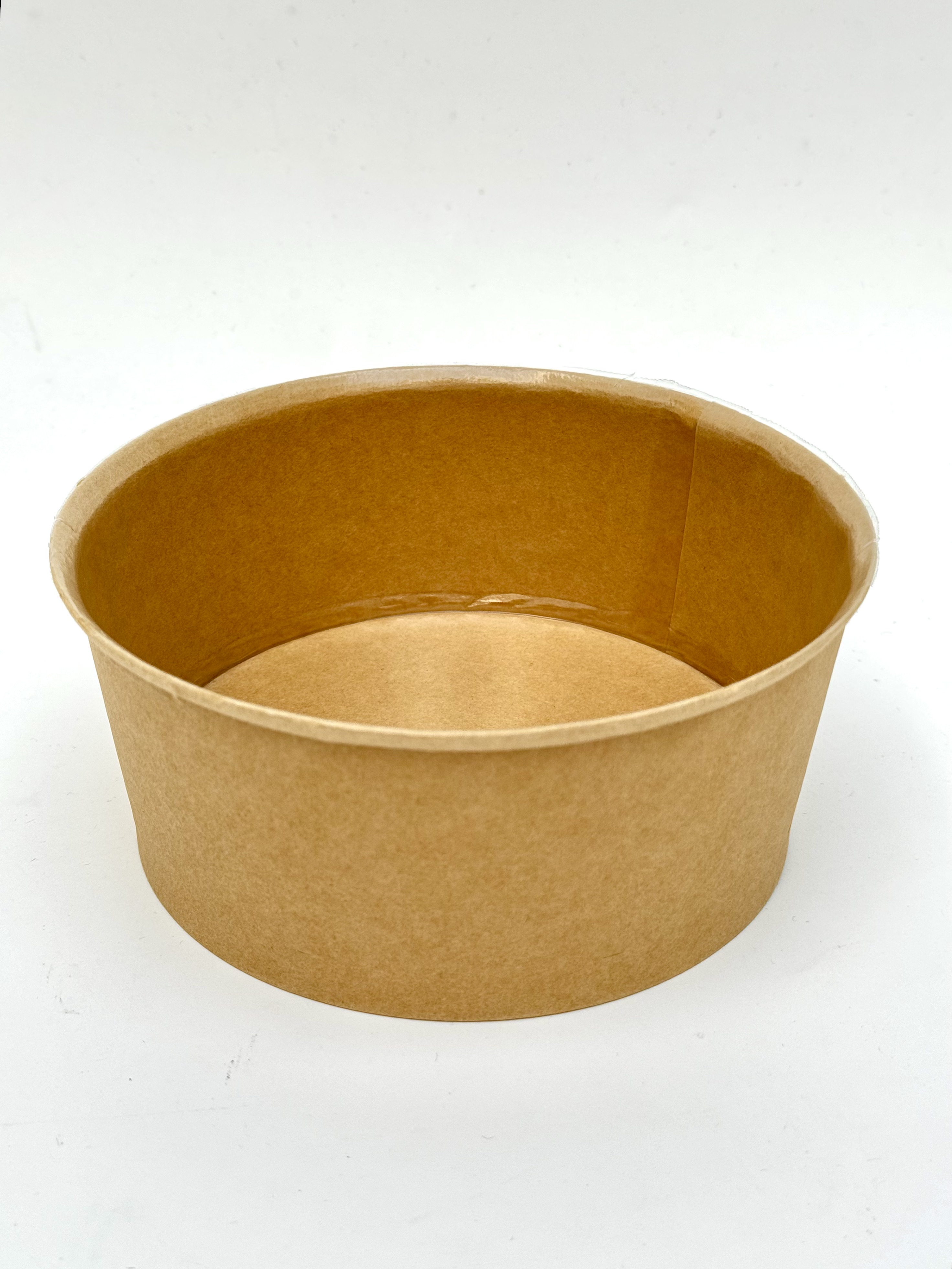 Single kraft paper bowl close-up