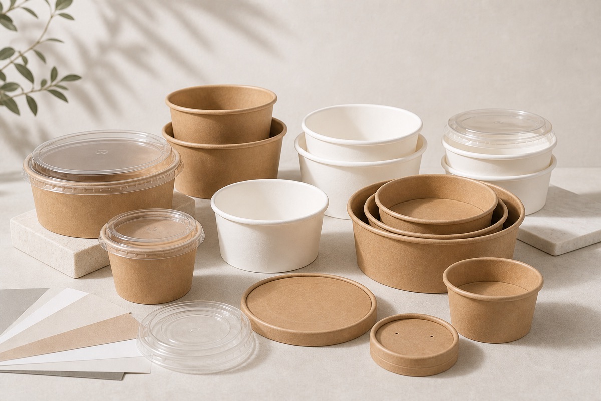 Paper bowls for rice and deli foods