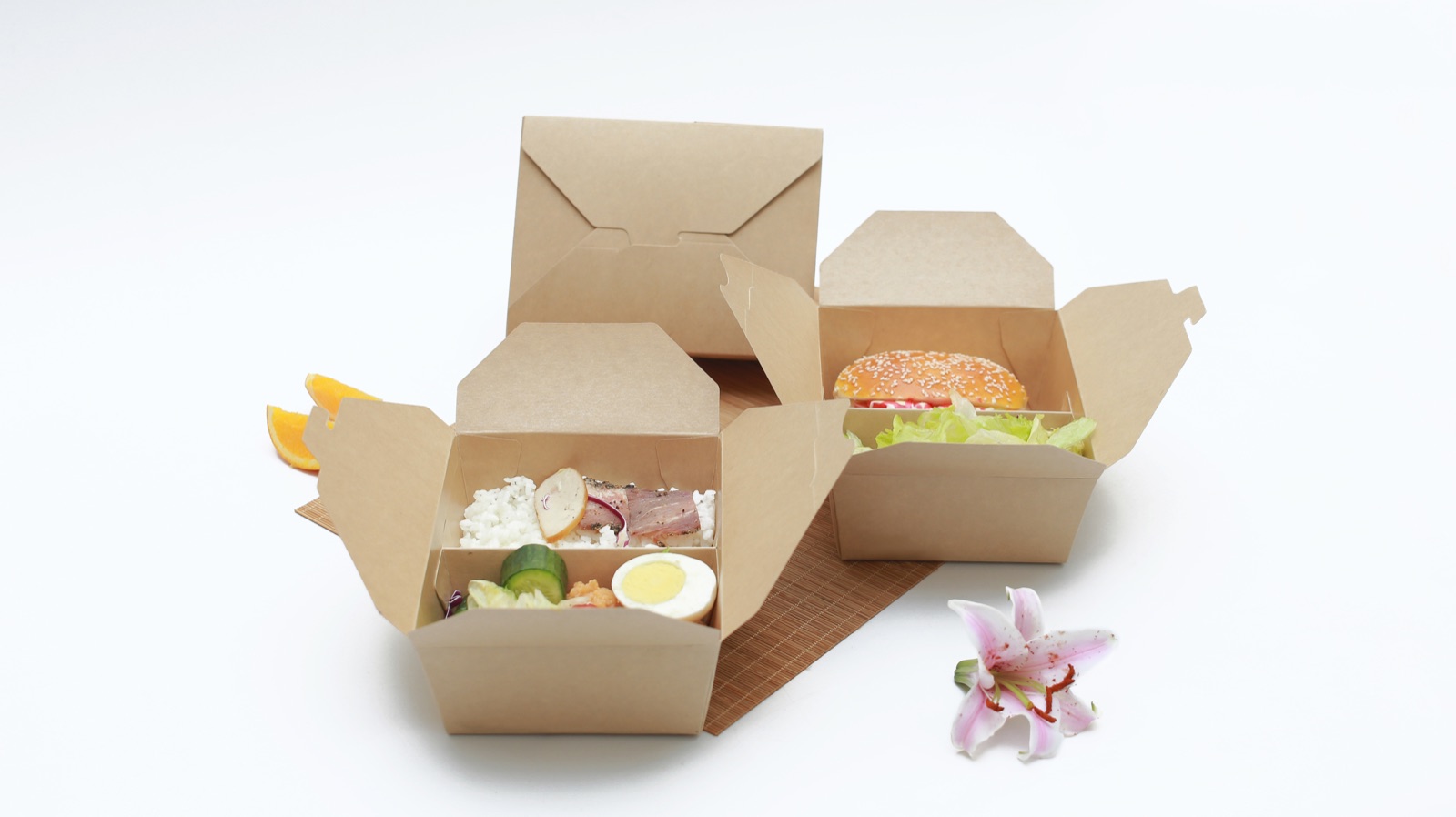 Restaurant takeaway paper food boxes