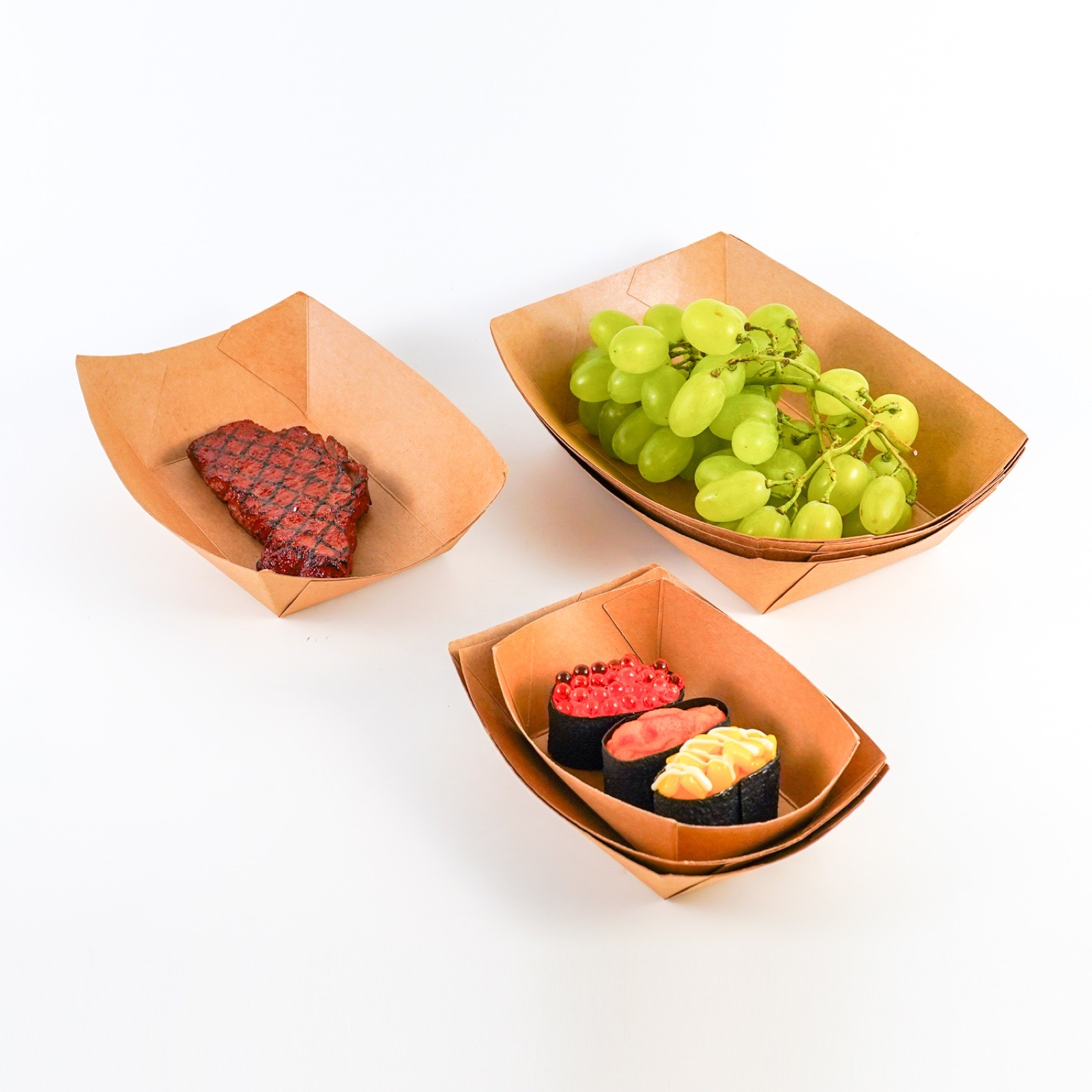 Kraft paper food trays and boat trays