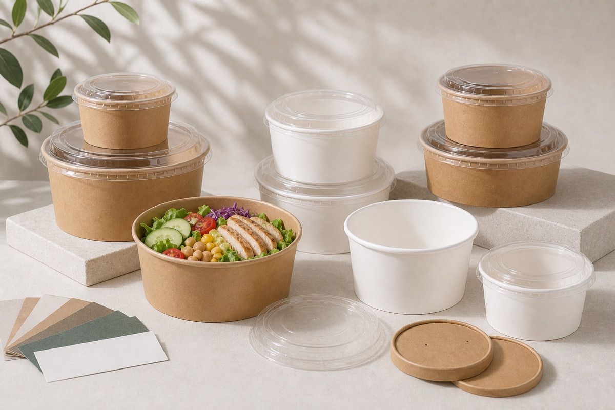 Salad bowls with clear lids
