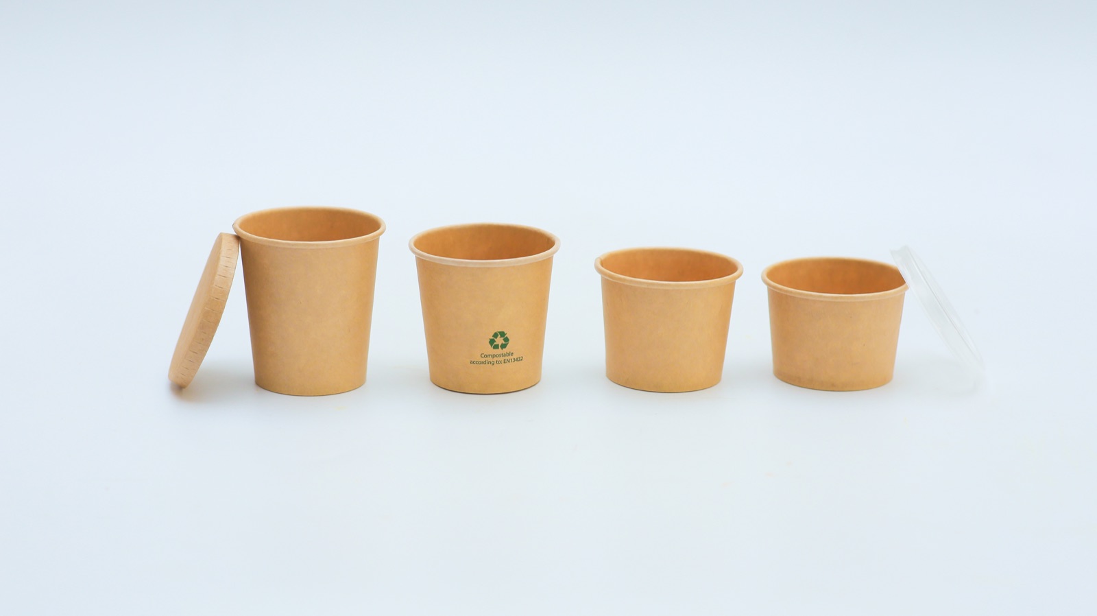 Paper sauce cups and portion cups with lids