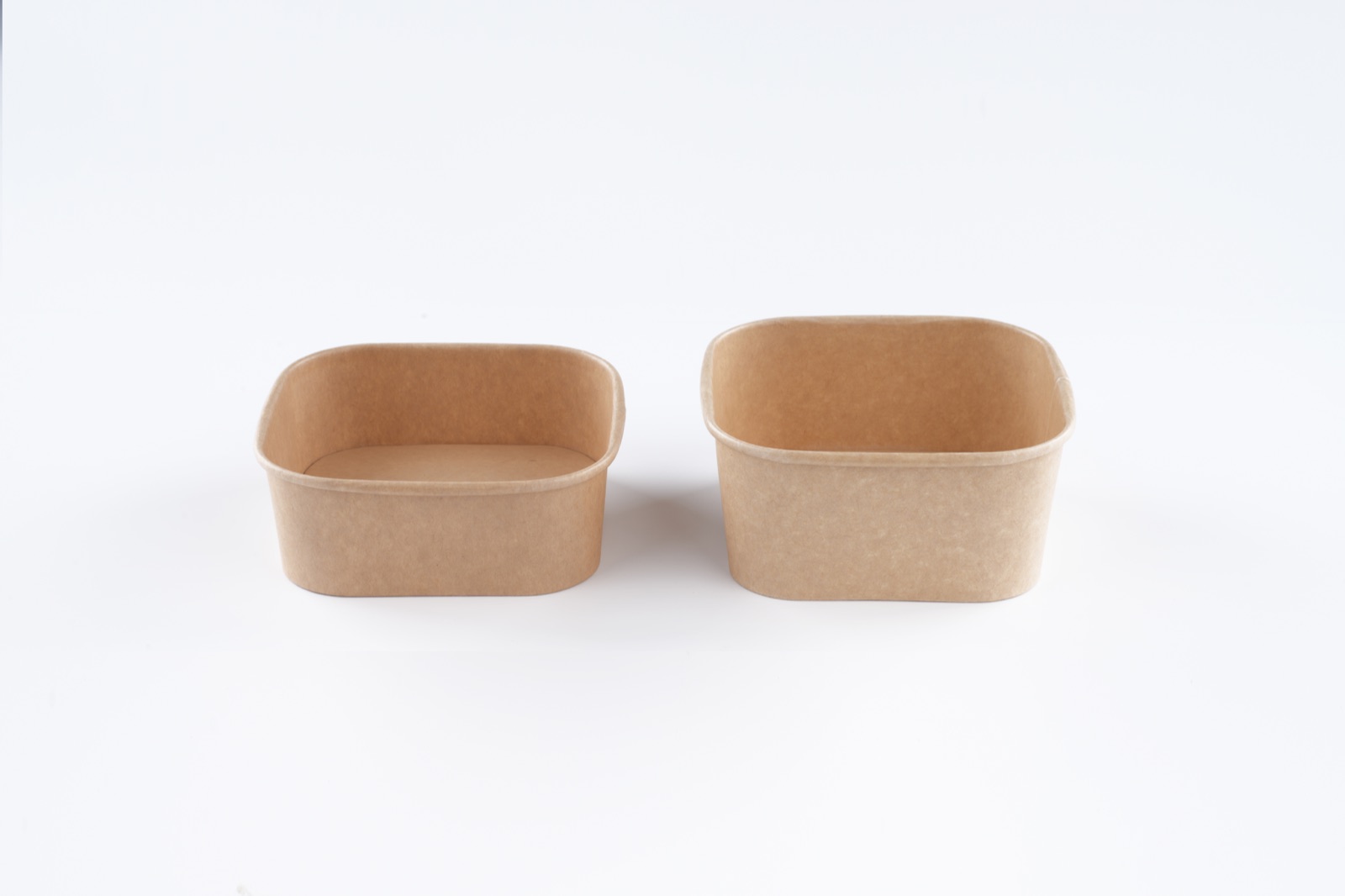 Kraft square paper bowls for prepared meals